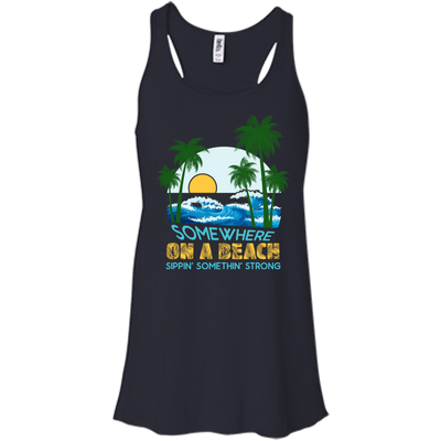 Somewhere On A Beach-T-Shirt & Hoodie-Women's Flowy Racerback Tank-Midnight