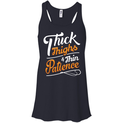 Thick Thighs Thin Patience-T-Shirt & Hoodie-Women's Flowy Racerback Tank-Midnight
