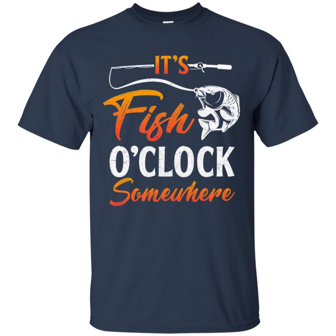 It's Fish O'clock Dad Papa Fishing Fish Father's Day-T-Shirt & Hoodie-Classic T-Shirt-Navy