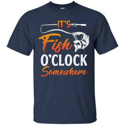It's Fish O'clock Dad Papa Fishing Fish Father's Day-T-Shirt & Hoodie-Classic T-Shirt-Navy