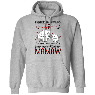 Someone Called Me Mamaw Elephant Red Plaid Mother's Day-T-Shirt & Hoodie-Pullover Hoodie-Sport Grey