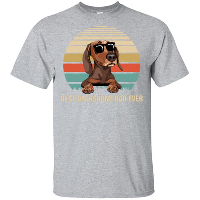 Vintage Dachshund Dad Gifts Best Dachshund Dad Ever-T-Shirt & Hoodie-Classic T-Shirt-Sport Grey