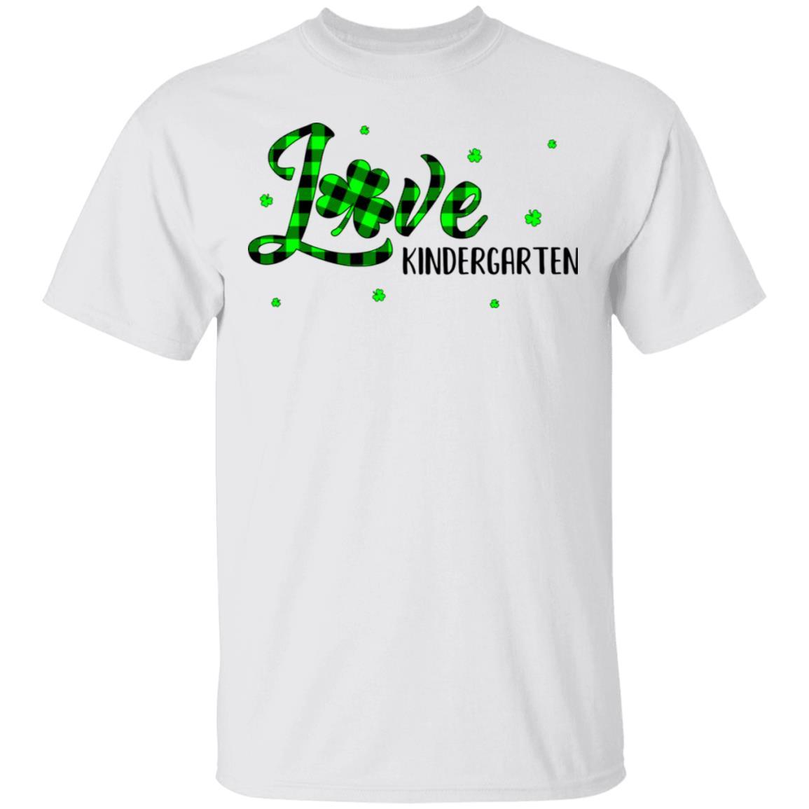 St Patricks Day Gift Kindergarten Teacher Plaid Shamrock-T-Shirt & Hoodie-Classic T-Shirt-White