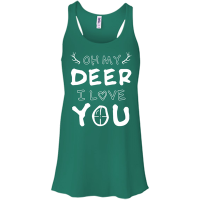 Oh My Deer I Love You-T-Shirt & Hoodie-Women's Flowy Racerback Tank-Kelly