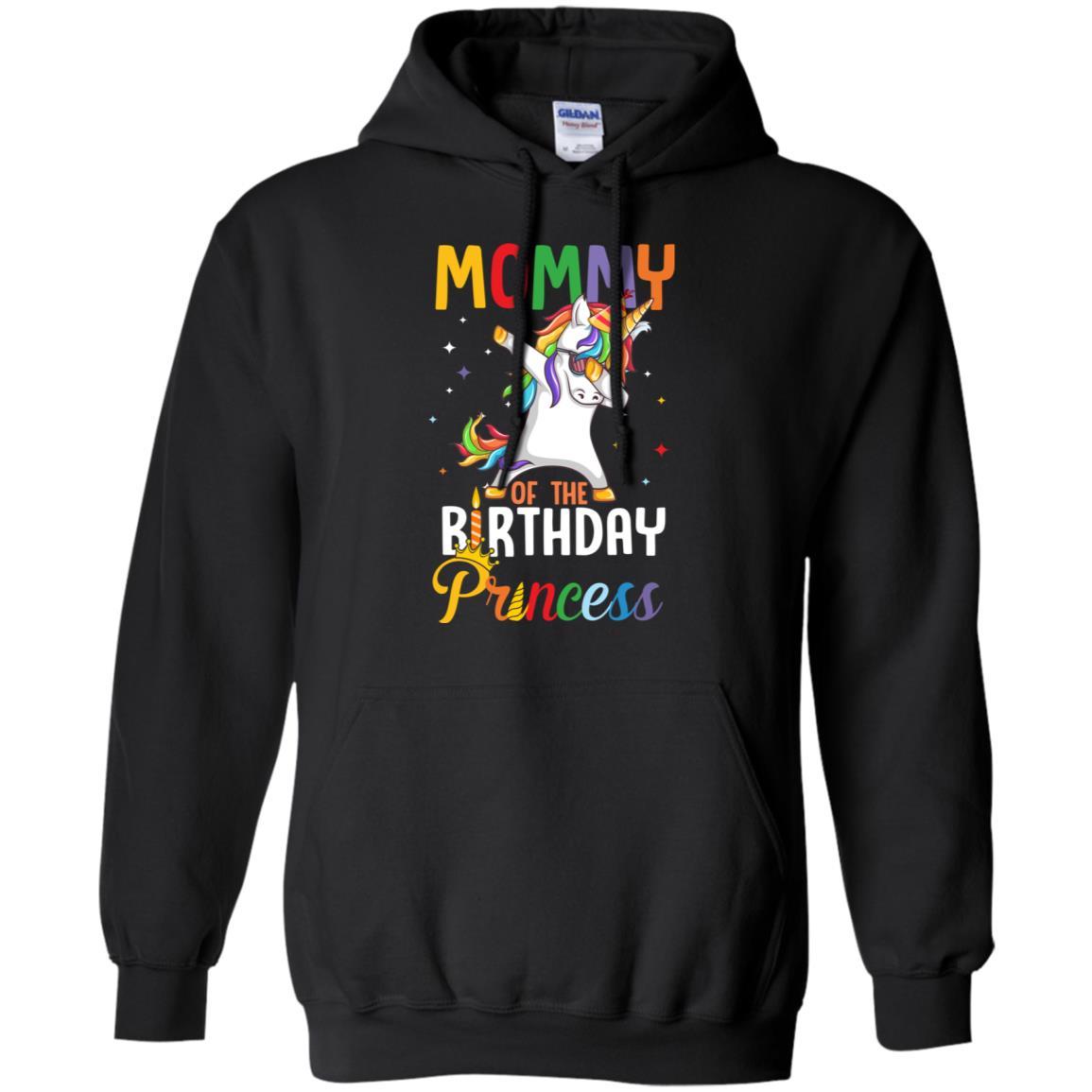 Mommy Of The Birthday Girl Dabbing Unicorn Party-T-Shirt & Hoodie-Pullover Hoodie-Black
