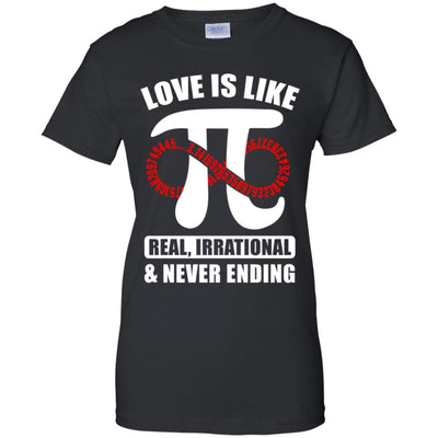 Love Is Like Pi Math 3.14 Pi Day Gift-T-Shirt & Hoodie-Women's T-Shirt-Black