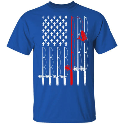 Vintage Fishing Clothes American Flag Bass Fishing-T-Shirt & Hoodie-Classic T-Shirt-Royal