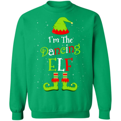 I'm The Dancing Elf Family Matching Funny Christmas Group Gift-T-Shirt & Sweatshirt-Crewneck Sweatshirt-Irish Green