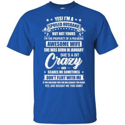 Yes I'm A Spoiled Husband Of A January Wife Funny-T-Shirt & Hoodie-Classic T-Shirt-Royal