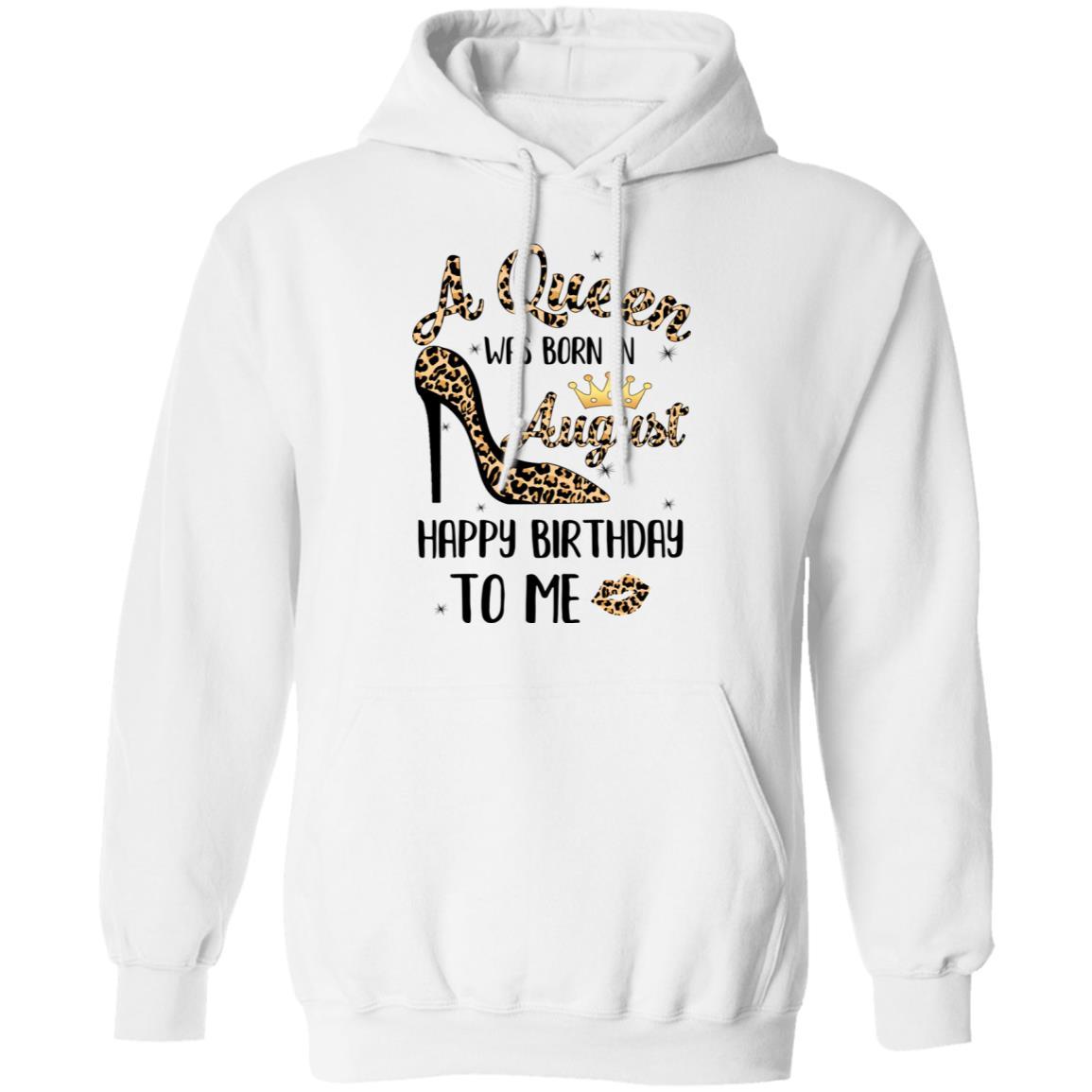 Born In August Girl Leopard High Heels Birthday Women Gift-T-Shirt & Tank Top-Pullover Hoodie-White