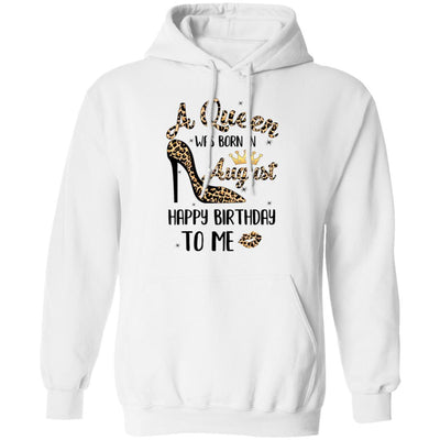 Born In August Girl Leopard High Heels Birthday Women Gift-T-Shirt & Tank Top-Pullover Hoodie-White