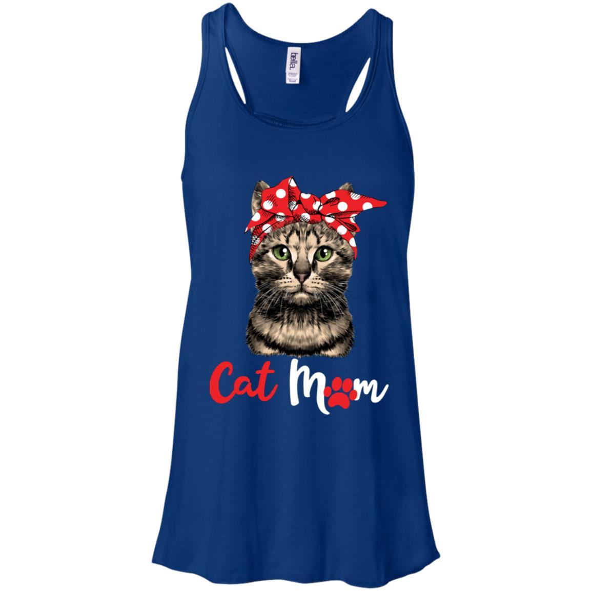Funny Cat Mom For Cat Lovers Mothers Day Gift-T-Shirt & Tank Top-Women's Flowy Racerback Tank-True Royal