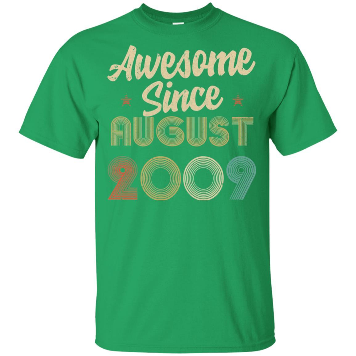 Awesome Since August 2009 Vintage 12th Birthday Gifts Youth-Youth Shirt-Youth T-Shirt-Irish Green
