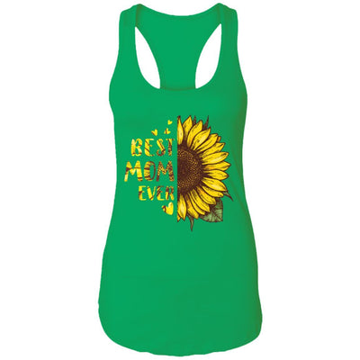 Best Mom Ever Sunflower For Mother's Day Gifts Women-T-Shirt & Tank Top-Women's Ideal Racerback Tank-Kelly Green