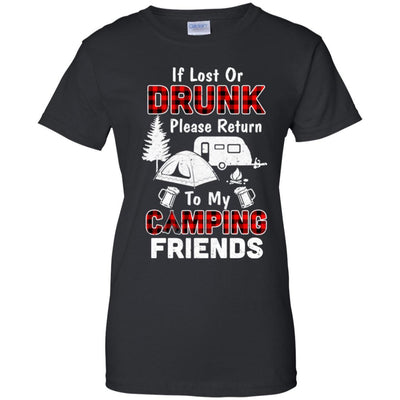 If Lost Or Drunk Please Return To My Camping Friends-T-Shirt & Hoodie-Women's T-Shirt-Black