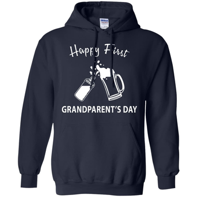 HAPPY FIRST GRANDPARENT'S DAY-T-Shirt & Hoodie-Pullover Hoodie-Navy