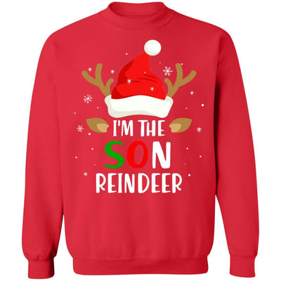 I'm The Son Reindeer Matching Family Christmas-T-Shirt & Sweatshirt-Crewneck Sweatshirt-Red
