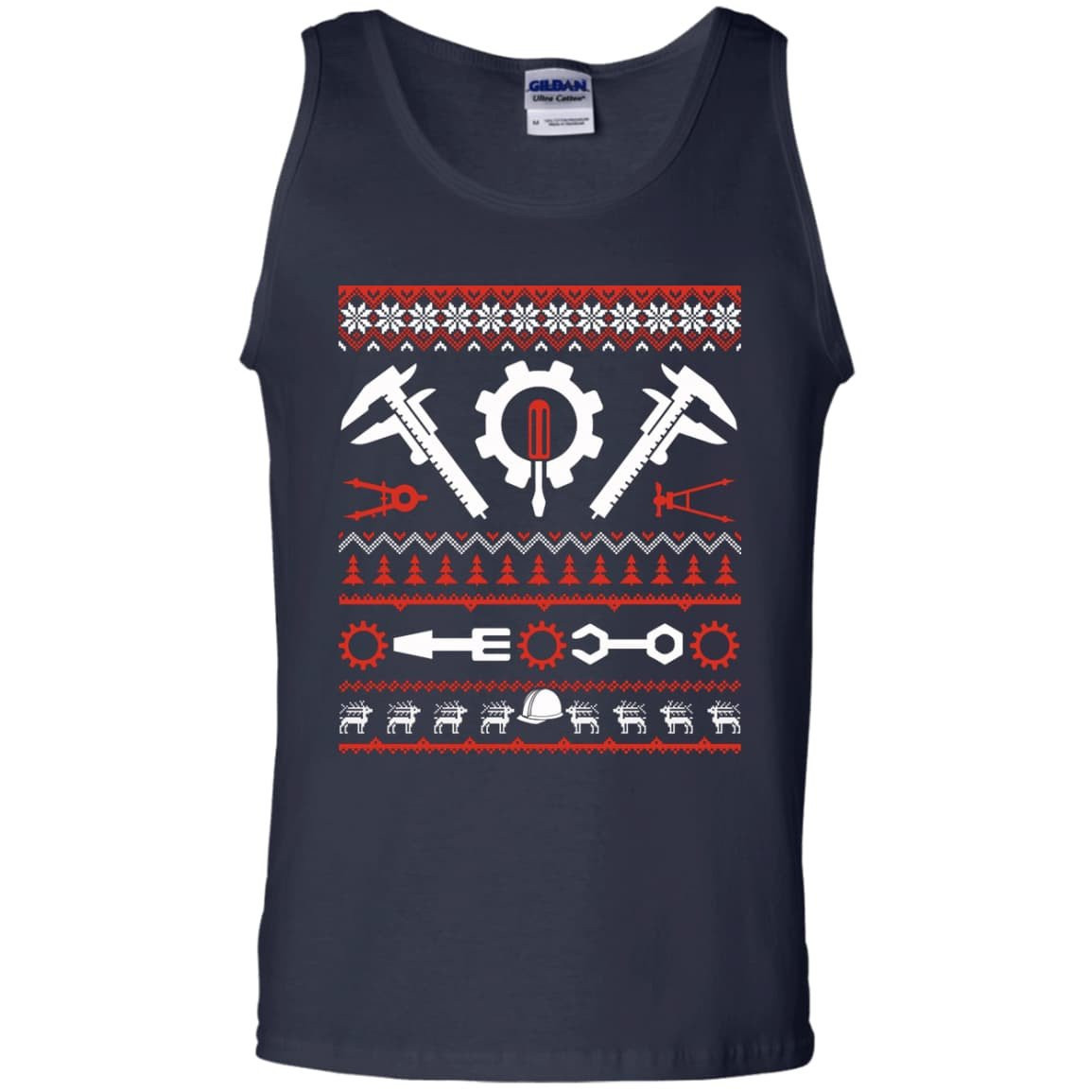 Engineer Christmas Sweater-T-Shirt & Hoodie-Unisex Tank-Navy