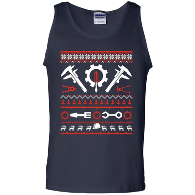 Engineer Christmas Sweater-T-Shirt & Hoodie-Unisex Tank-Navy
