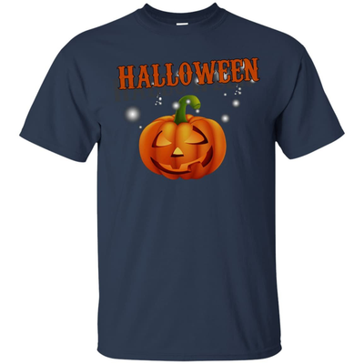 Glowing Pumpkin Cool Halloween-T-Shirt & Hoodie-Classic T-Shirt-Navy