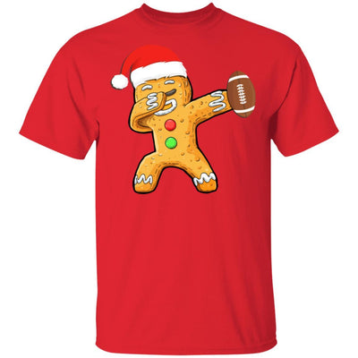 Dabbing Gingerbread Santa Football Christmas Pajama Gifts-T-Shirt & Sweatshirt-Classic T-Shirt-Red