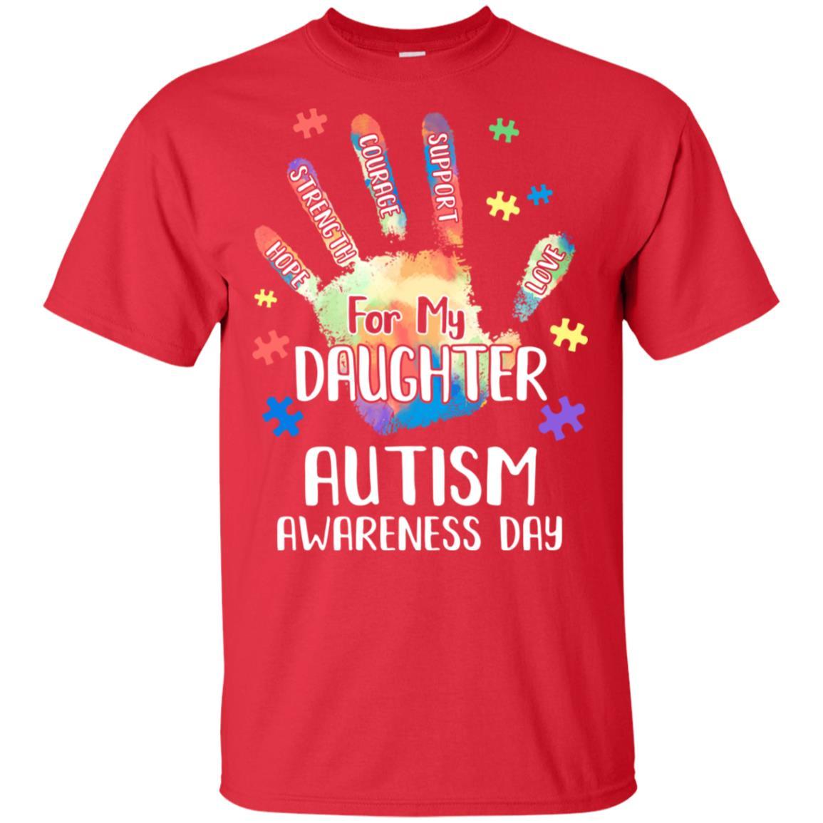 Support Autism Awareness For My Daughter Puzzle Gift-T-Shirt & Hoodie-Classic T-Shirt-Red