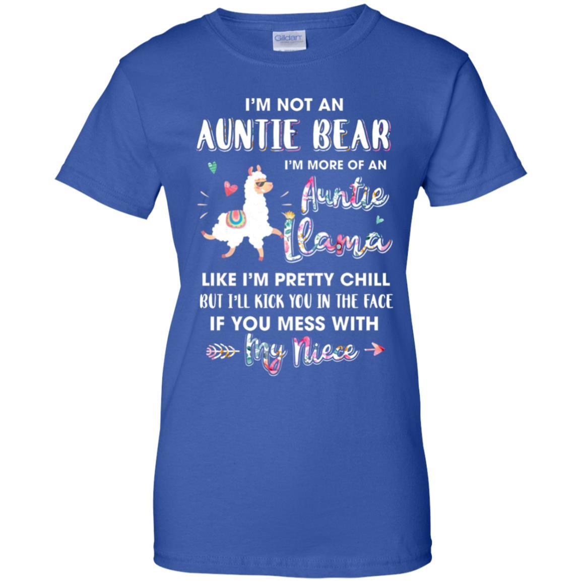 Aunt Niece Im Not Auntie Bear Im More Of Auntie Llama-T-Shirt & Hoodie-Women's T-Shirt-Royal