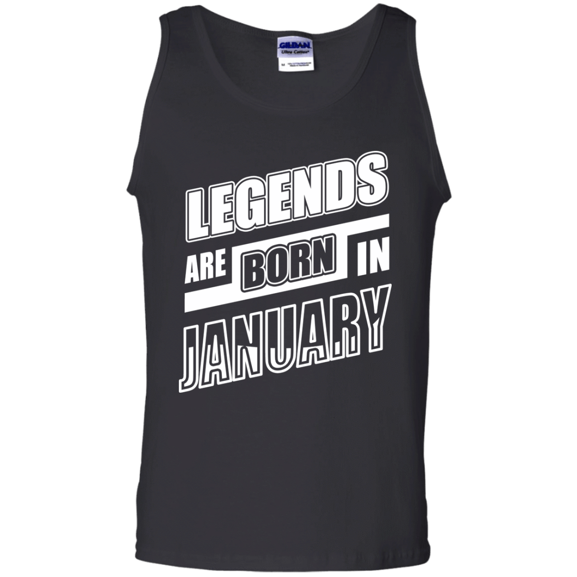 Legends are born in JANUARY-T-Shirt & Hoodie-Unisex Tank-Black
