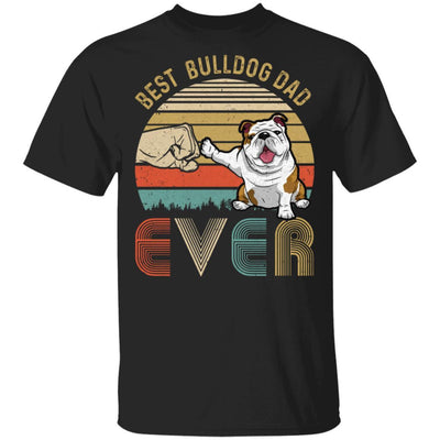 Vintage Best Bulldog Dad Ever Bump Fit Funny Dad Gifts-T-Shirt & Hoodie-Classic T-Shirt-Black