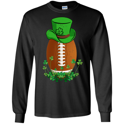 Shamrock Football Leprechaun St Patricks Day-T-Shirt & Hoodie-Long Sleeve T-Shirt-Black