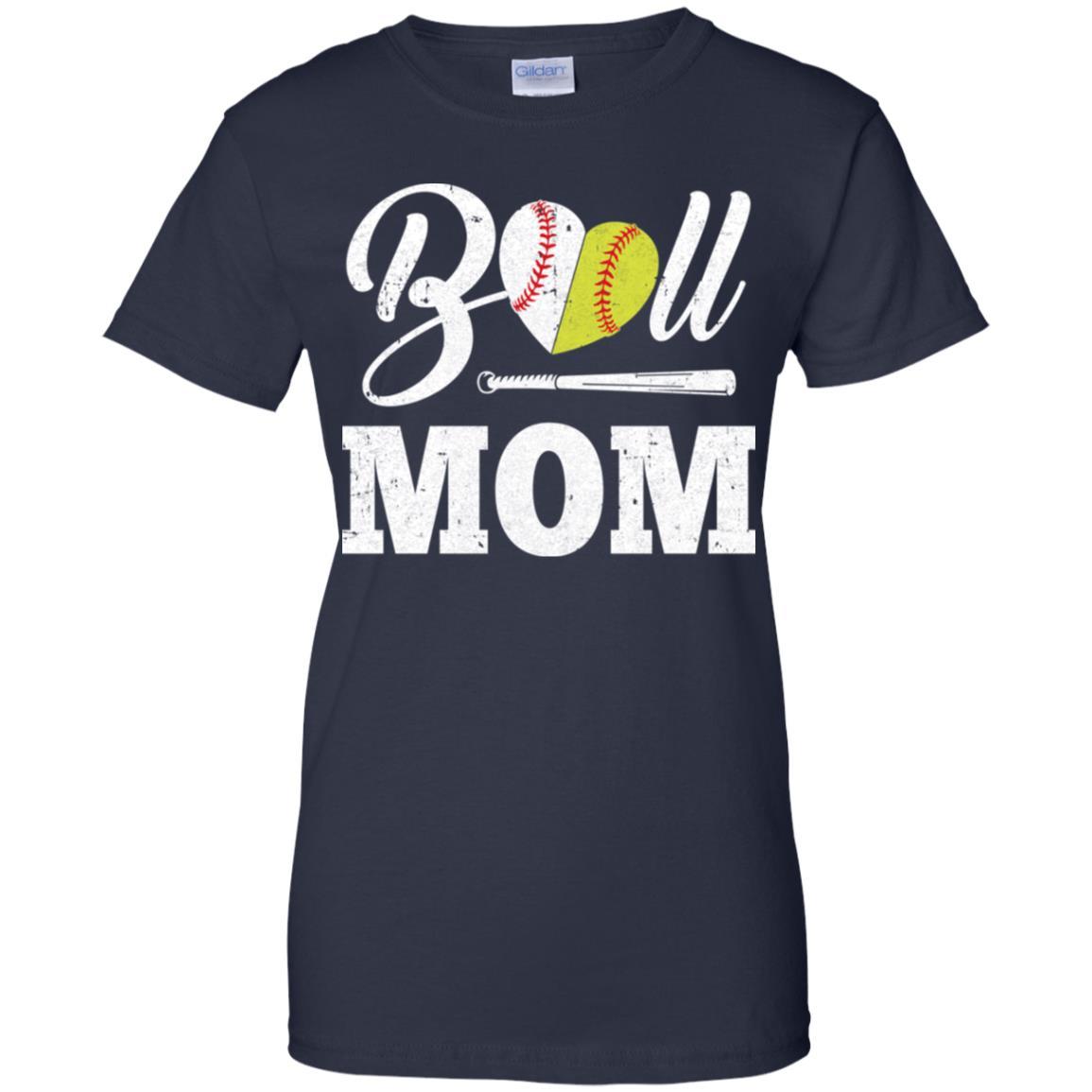 Funny Ball Mom Softball Baseball Mothers Day Gifts-T-Shirt & Tank Top-Women's T-Shirt-Navy