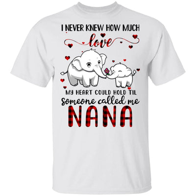 Someone Called Me Nana Elephant Red Plaid Mother's Day-T-Shirt & Hoodie-Classic T-Shirt-White