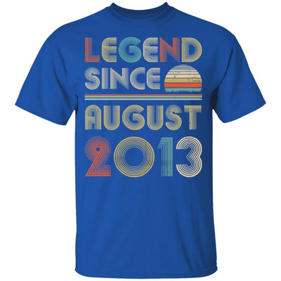 Legend Since August 2013 Vintage 8th Birthday Gifts Youth-Youth Shirt-Youth T-Shirt-Royal