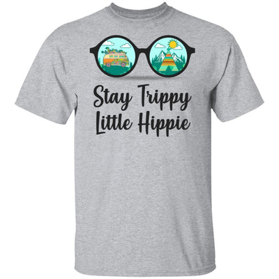 Stay Trippy Little Hippie Glasses Hippie Camping Gift-T-Shirt & Tank Top-Classic T-Shirt-Sport Grey