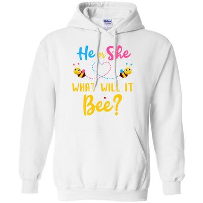 Gender Reveal Pink Or Blue What Will It Bee He Or She Family-T-Shirt & Hoodie-Pullover Hoodie-White