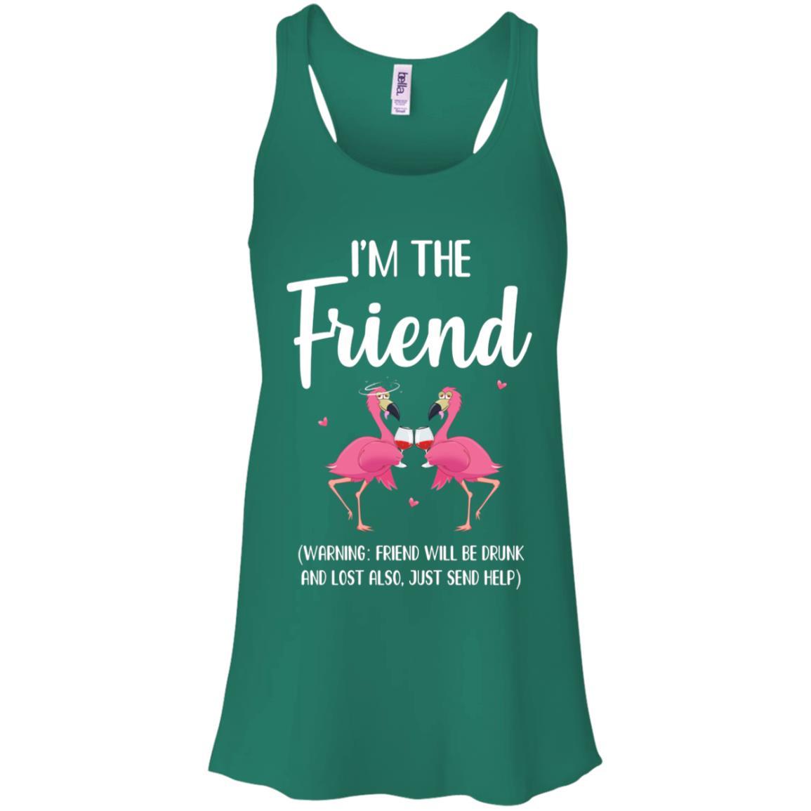 If I Lost Or Drunk Please Return To Friend Flamingo-T-Shirt & Tank Top-Women's Flowy Racerback Tank-Kelly Green