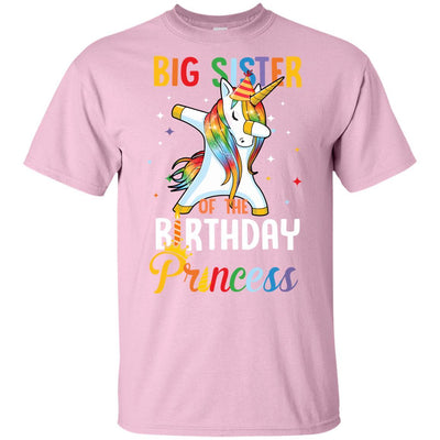 Proud Big Sister Of A Birthday Princess Unicorn Dab Youth-Youth Shirt-Youth T-Shirt-Light Pink