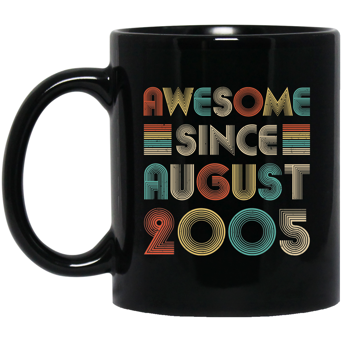 Awesome Since August 2005 Vintage 16th Birthday Gifts Mug-Coffee Mug-BM11OZ 11 oz. Black Mug-Black