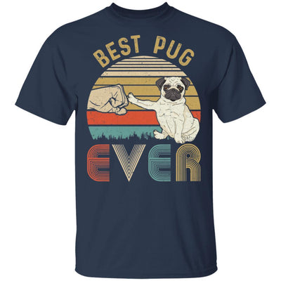 Vintage Best Pug Dad Ever Bump Fit Funny Dad Gifts-T-Shirt & Hoodie-Classic T-Shirt-Navy