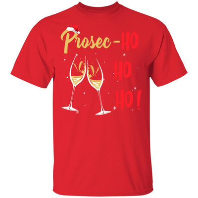 Prosec Ho Ho Ho Funny Wine Lover Christmas Gift For Women-T-Shirt & Sweatshirt-Classic T-Shirt-Red