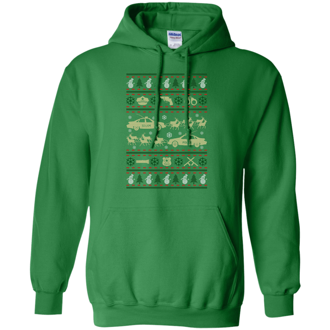 Police Christmas Ugly Sweater-T-Shirt & Hoodie-Pullover Hoodie-Irish Green