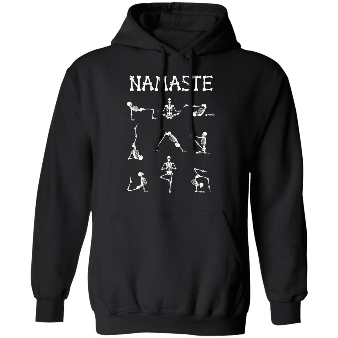 Namaste Yoga Skeleton Halloween Costume Gifts-T-Shirt & Tank Top-Pullover Hoodie-Black