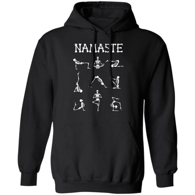 Namaste Yoga Skeleton Halloween Costume Gifts-T-Shirt & Tank Top-Pullover Hoodie-Black