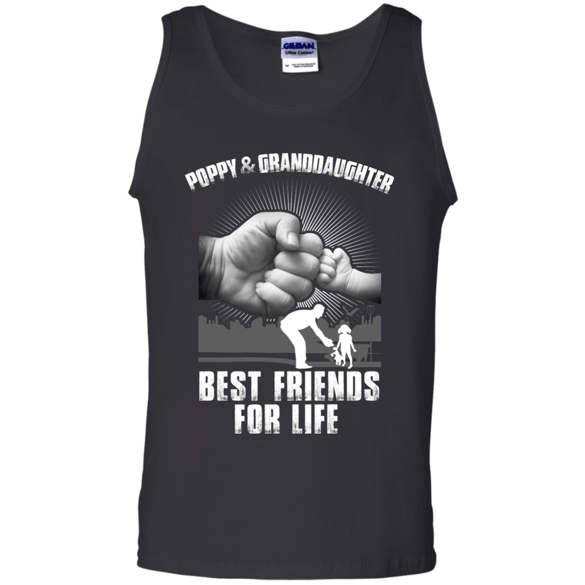 Poppy And Granddaughter best Friends For Life-T-Shirt & Hoodie-Unisex Tank-Black
