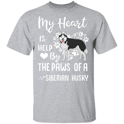 My Heart Is Held By The Paws Of A Siberian Husky Lover-T-Shirt & Hoodie-Classic T-Shirt-Sport Grey