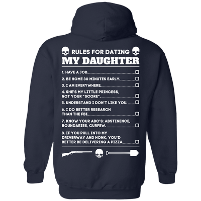 Rules For Dating My Daughter Funny-T-Shirt & Hoodie-Pullover Hoodie-Navy