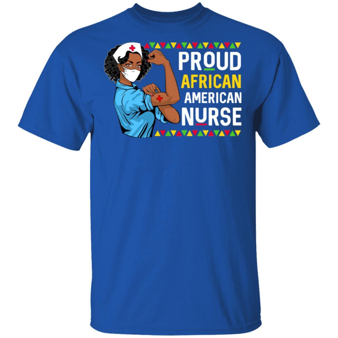 Proud African American Nurse Nursing Black Women Gifts-T-Shirt & Hoodie-Classic T-Shirt-Royal