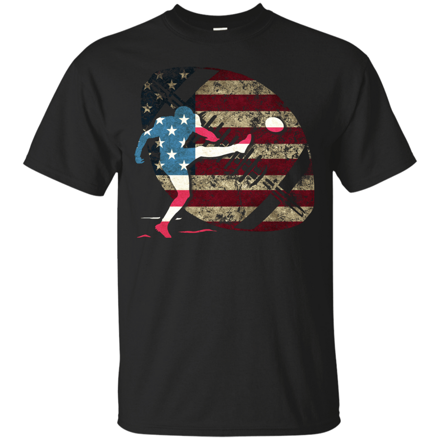 Kicker Football America Flag-T-Shirt & Hoodie-Classic T-Shirt-Black