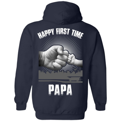 HAPPY FIRST TIME PAPA-T-Shirt & Hoodie-Pullover Hoodie-Navy