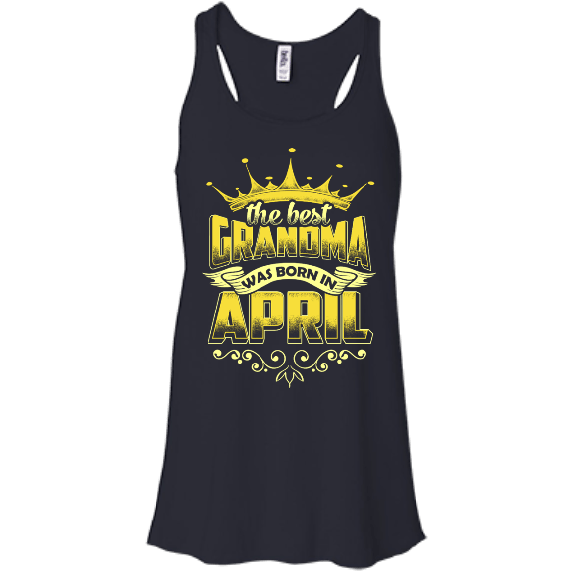 The Best Grandma Was Born In April-T-Shirt & Hoodie-Women's Flowy Racerback Tank-Midnight